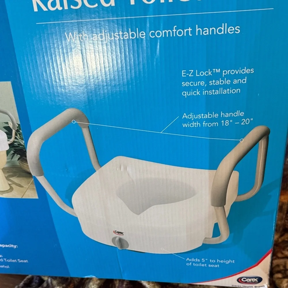 E-Z Lock Raised Toilet Seat with Handles - White